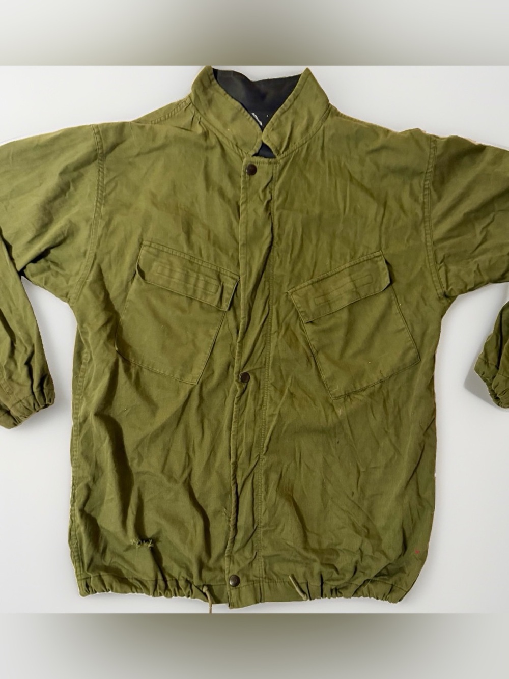 Vtg 70’s US Military Chemical Protective Suit Olive Bomber Jacket Small Vietnam